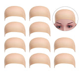 10 Pack Nylon Wig Caps Skin Color Stretchy Close End Stocking Wig Caps