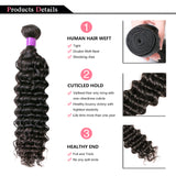 Deep Wave Brazilian Hair Weave Bundles Remy Hair