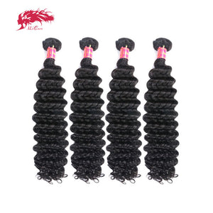 4Pcs Deep Wave Brazilian Hair Weave Bundles Remy Hair